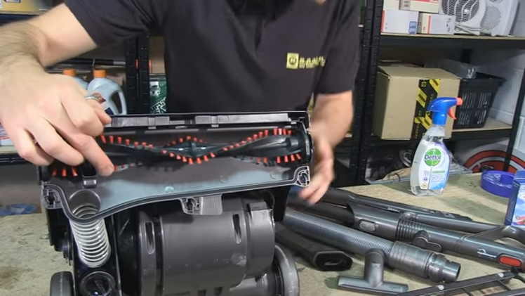 Remove any dust, debris or string and hair that is wrapped around the brushroll