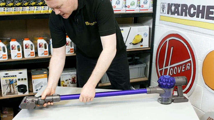 Slot the motorhead back onto the wand until you hear it click into place