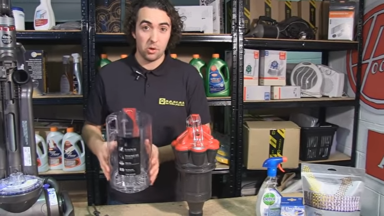 Clean the canister with water or replace the canister if it's scratched or damaged