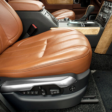 Clean leather car interior